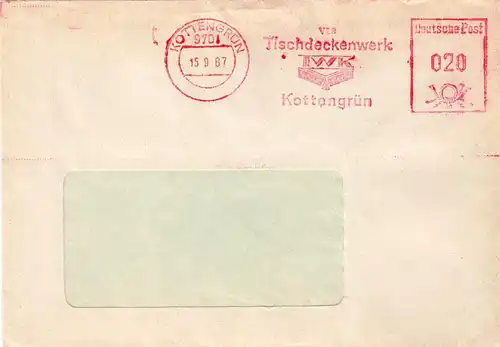 AFS, VEB Tischdeckenwerk Kottengrün, o Kottengrün, 9701, 15.9.87