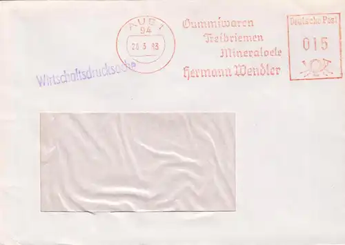 AFS, Gummiwaren Treibriemen Mineraloele Hermann Wendler, o Aue 1, 94, 26.3.83