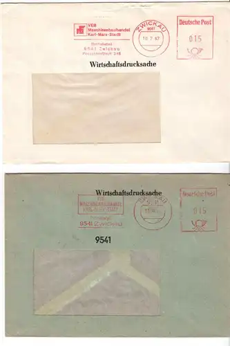 zwei AFS, VEB Maschinenbauhandel Karl-Marx-Stadt, BT..., Zwickau, 9541, 1985/ 87