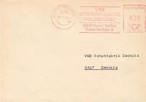 AFS, VEB Erzgebirgische Volkskunst, ..., o Kurort Seiffen, 9335, 20.1.86