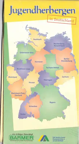 Jugendherbergskarte Deutschland, um 1996