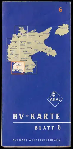 Verkehrskarte, Aral, Ausgabe Deutschland, Blatt 6 von 7, um 1960