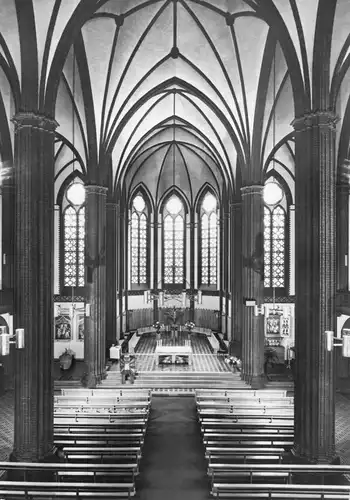 AK, Berlin Moabit, Dominikanerkirche St. Paulus, Innenansicht, um 1970