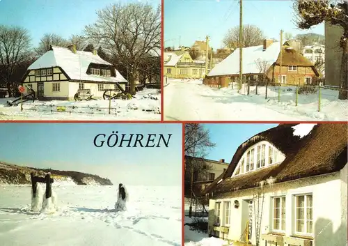 AK, Göhren Rügen, vier Winteransichten, um 1989