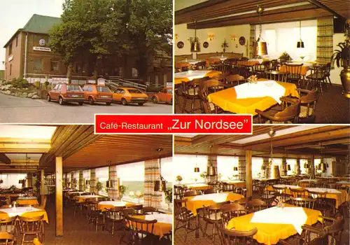 AK, Nordstrand - Norderhafen, Café - Restaurant "Zur Nordsee", vier Abb., 1985