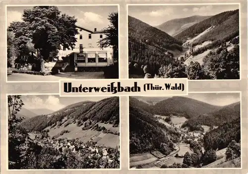 AK, Unterweißbach Thür. Wald, vier Abb., gestaltet, 1964
