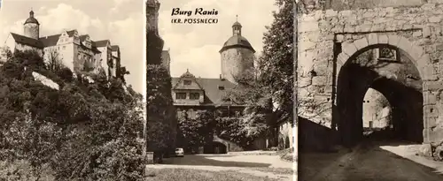 Mäppchen mit 8 [3+5] kleinen Fotos, Ranis, Burg, 1974 , Format: 9 x 6,8 cm