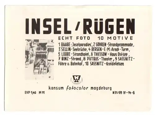 11 kleine Fotos, Insel Rügen, 1969, Format:  10,3 x 7,5 cm