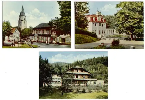 Plastemäppchen mit 5 kleinen Farbdrucken, Thüringen, 1963 , Format: 10,5 x 7 cm