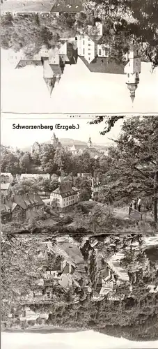 Mäppchen mit 9 [3 + 6] kleinen Fotos, Schwarzenberg Erzg. , Format: 10,2 x 7 cm
