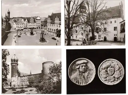 Mäppchen mit 10 [7+3] kleinen Fotos, Wittenberg Lutherstadt, 1975, 9 x 7  cm