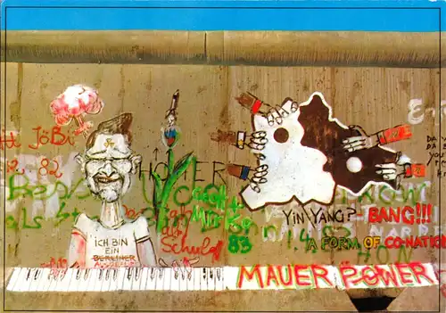 AK, Berlin Mitte / Kreuzberg, Mauer Kochstr., Graffiti 1, 1980er