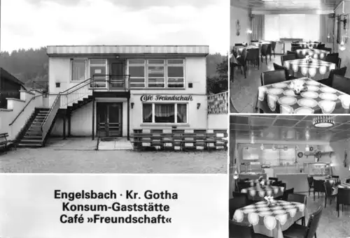 AK, Engelsbach Kr. Gotha, Café "Freundschaft", 1982