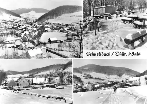 AK, Floh-Seeligenthal, OT Schnellbach Thür. Wald, vier winterl. Ansichten, 1978