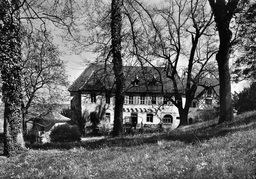 AK, Moosbach Baden, Schloss Hochhausen - Neckar, Außenansicht, um 1965