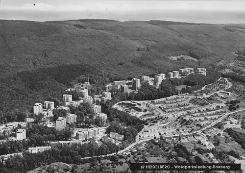 AK, Heidelberg, Waldparksiedlung Boxberg, Luftbildansicht, um 1970