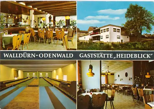 AK, Walldürn Odw., Gaststätte "Heideblick", vier Abb., um 1973