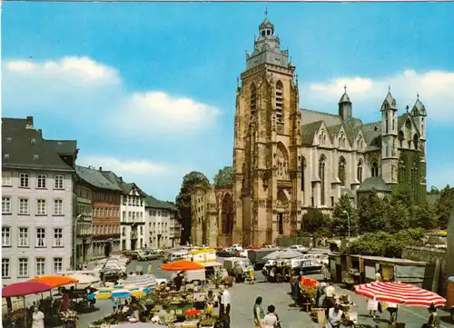 AK, Wetzlar a.d. Lahn, Wochenmarkt am Dom, um 1975