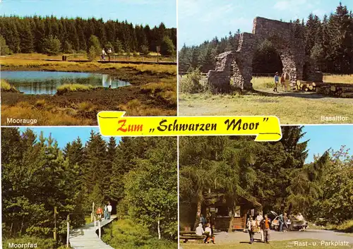 AK, Naturpark Hochrhön, Zum "schwarzen Moor", vier Abb., um 1980