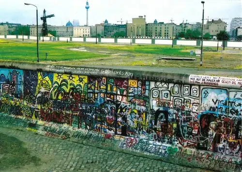 AK, Berlin Kreuzberg / Mitte, Grenzanlagen am Potsdamer Platz, 1980er