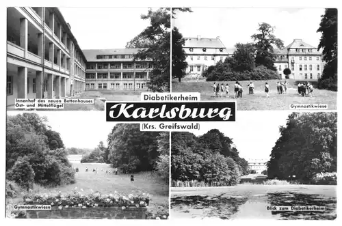 AK, Karlsburg Kr. Greifswald, Diabetikerheim, vier Abb., 1961