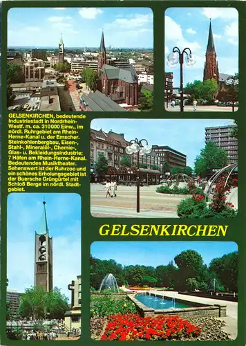 AK, Gelsenkirchen, fünf Abb., gestaltet, Text, um 1992