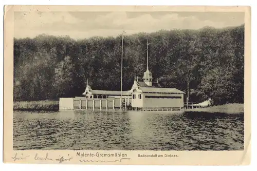 AK, Malente-Gremsmühlen, Badeanstalt am Dieksee, 1918