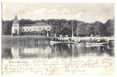 AK, Zwischenahn, Kurhaus und Boote, belebt, 1904