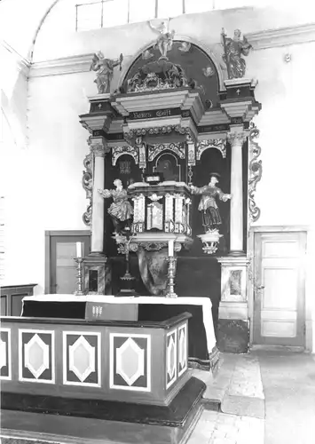 AK, Ostseebad Prerow Darß, Seemannskirche, Altar, 1983