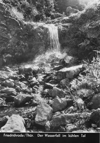 AK, Friedrichroda Thür. Wald, Der Wasserfall im kühlen Tal, 1966