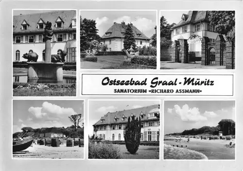AK, Ostseebad Graal-Müritz, Sanatorium "Richard Assmann", sechs Abb., 1965
