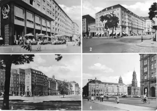 AK, Dresden, vier Abb. vom Altmarkt, 1965