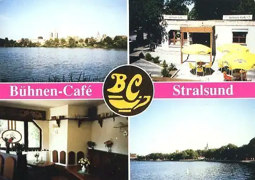 AK, Stralsund, "Bühnen-Café", 4 Abb., ca. 1991