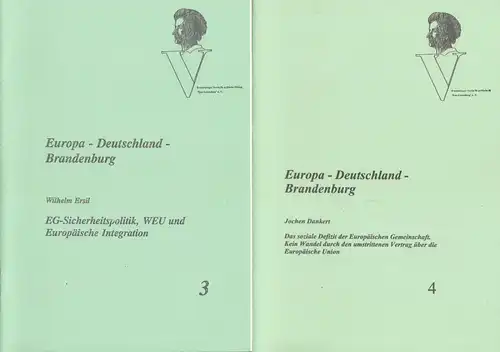 zehn Broschüren der PDS Brandenburg zur Europapolitik in den 1990ern