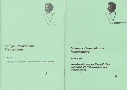 zehn Broschüren der PDS Brandenburg zur Europapolitik in den 1990ern