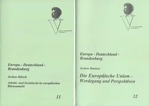 zehn Broschüren der PDS Brandenburg zur Europapolitik in den 1990ern