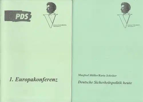 zehn Broschüren der PDS Brandenburg zur Europapolitik in den 1990ern