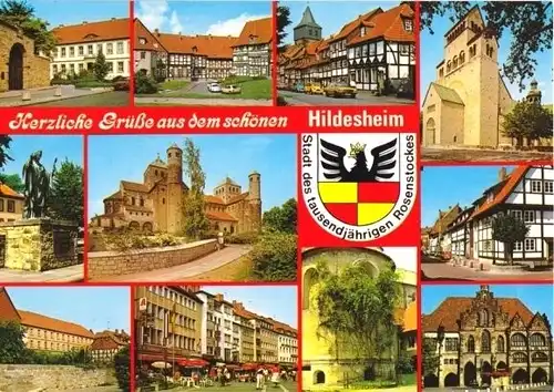 AK, Hildesheim, 11 Abb., Wappen, ca. 1990