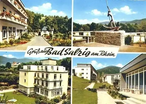 AK, Bad Salzig, 4 Abb., Sanatorium der LVA, 1962