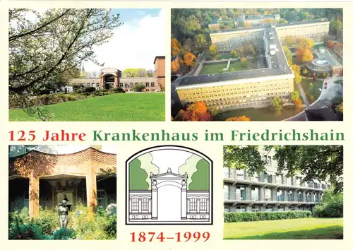 AK, Berlin Friedrichshain, 125 Jahre Krankenhaus Friedrichshain, vier Abb., 1999