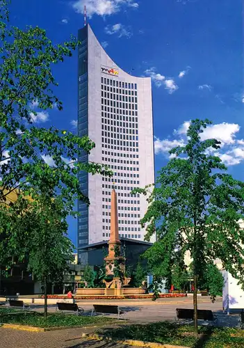 AK, Leipzig, City-Hochhaus und Mendebrunnen, um 2000