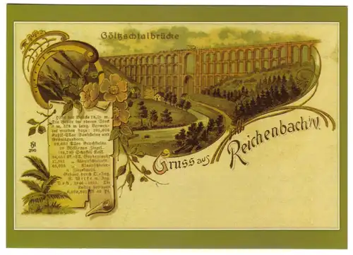 AK, Netzschkau Vogtl., Reprint einer alten Litho von ca. 1900, um 2005