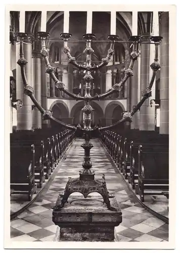 AK, Essen, Münsterkirche, Mittelschiff u. Leuchter 1936