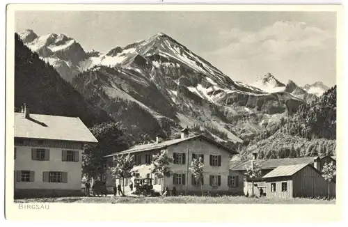 AK, Birgsau b. Oberstdorf im Allg., Teilansicht, um 1928