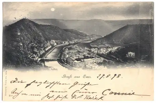 AK, Bad Ems, Gesamtansicht, Lichtdruck, 1898