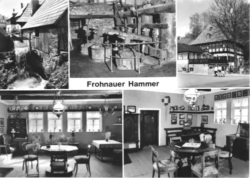 AK, Frohnau Erzgeb., Technisches Museum "Frohnauer Hammer", fünf Abb., 1979