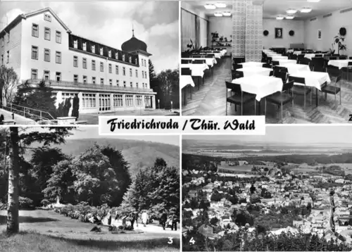 AK, Friedrichroda Thür. Wald, FDGB-Heim " Hermann Danz", vier Abb., 1977