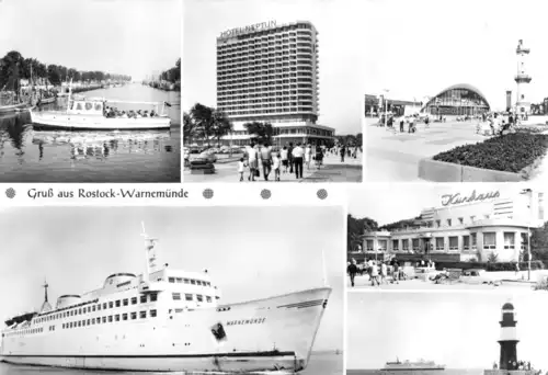 AK, Rostock Warnemünde, sechs Abb., 1979