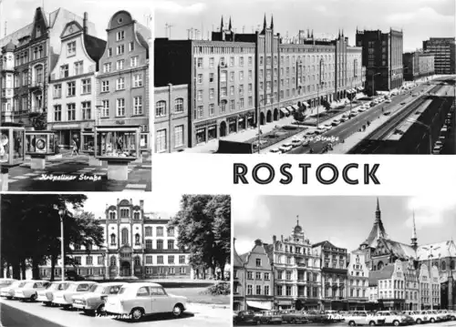 AK, Rostock, vier Abb., u.a. Universität, 1975