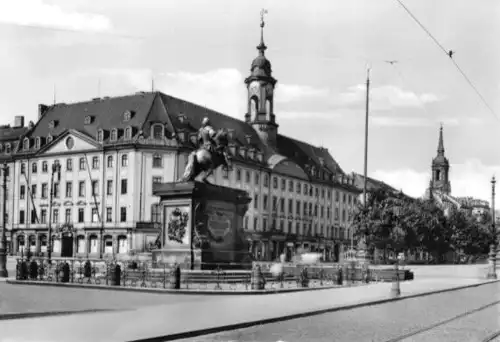 AK, Dresden, Neustädter Rathaus vor 1945, 1986